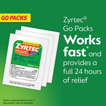Zyrtec 4 Hour Allergy Relief Tablets with Cetirizine HCl
