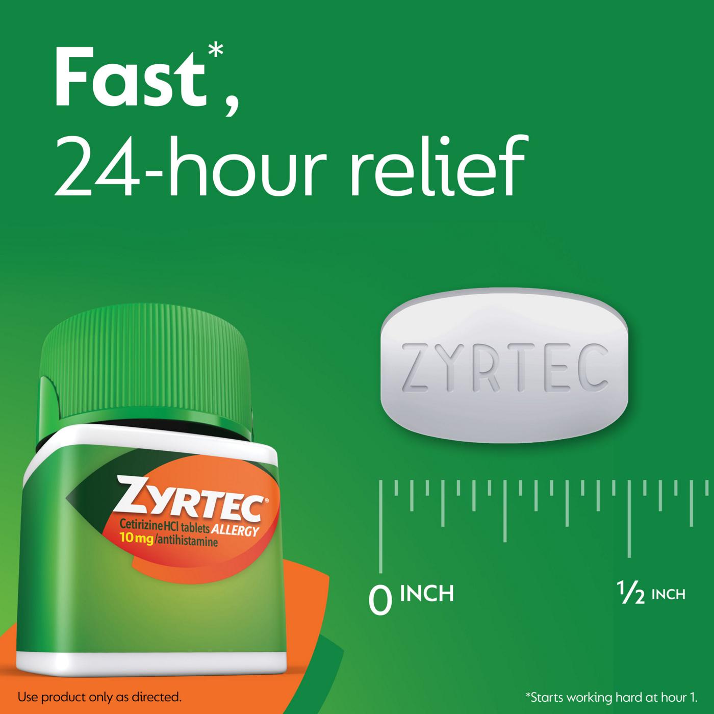 Zyrtec 24 Hour Allergy Relief Tablets with Cetirizine HCl; image 3 of 8