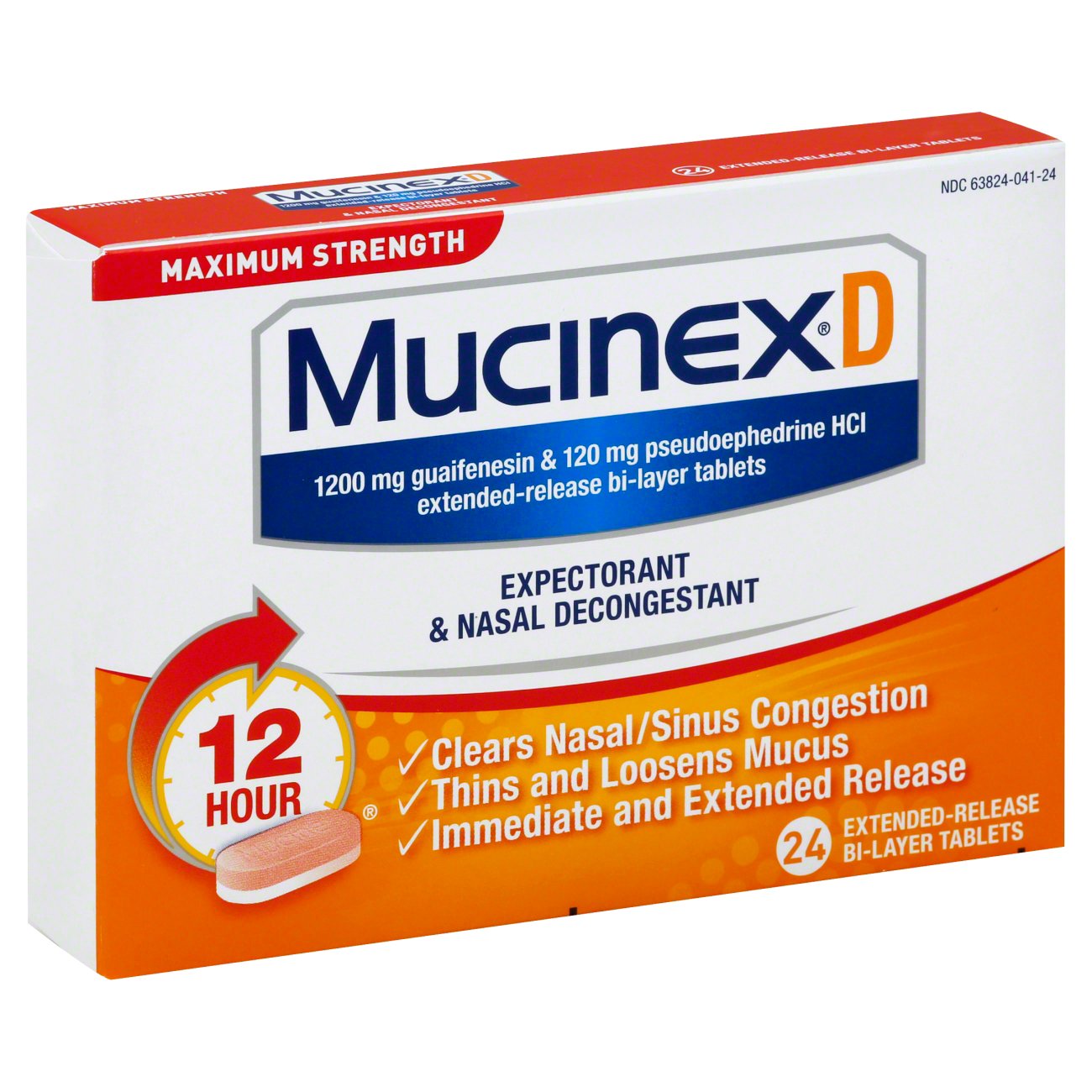 Mucinex D Expectorant Nasal Decongestant Tablets Shop Cough Cold 