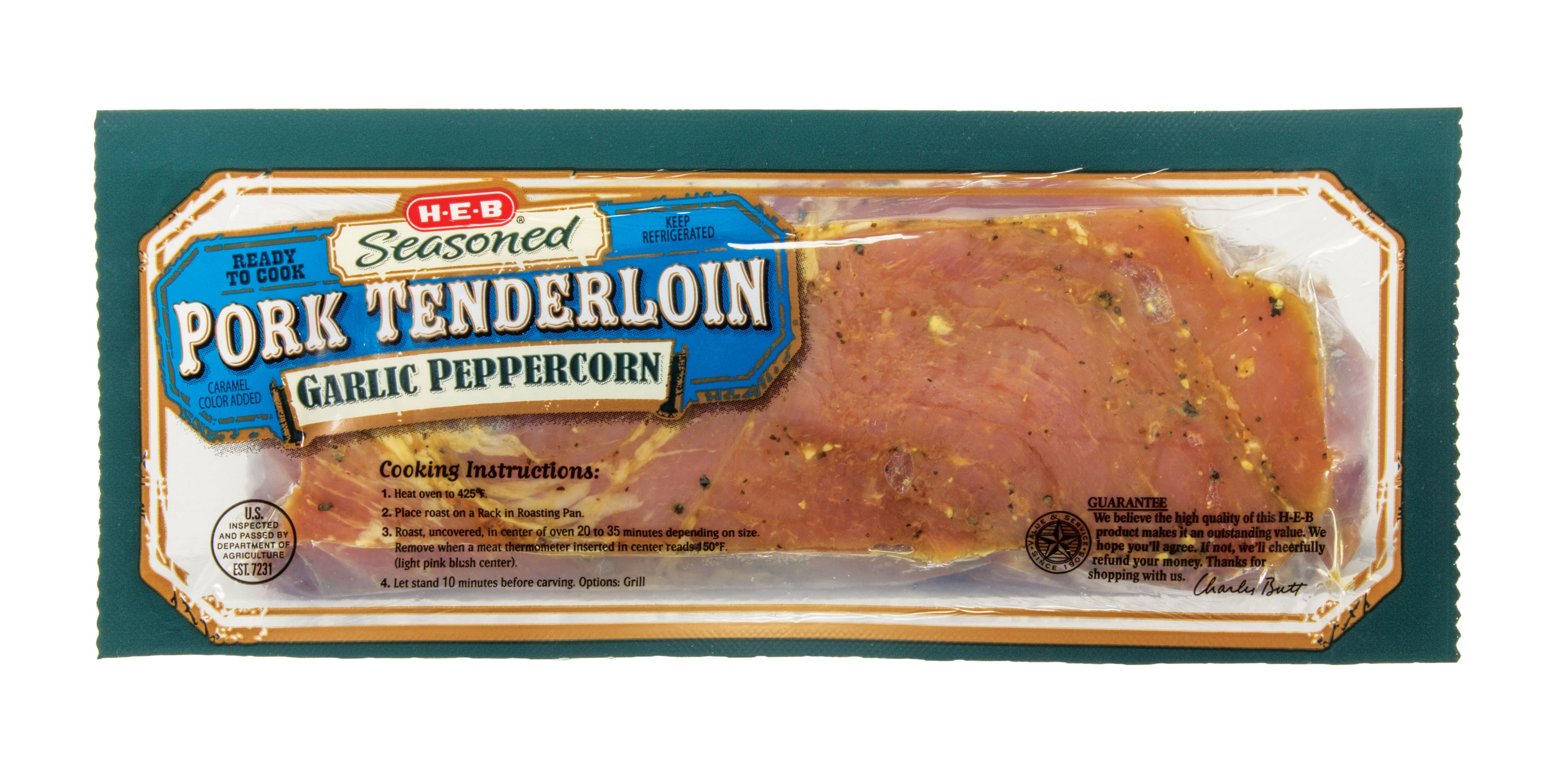 HEB Garlic PeppercornSeasoned Pork Tenderloin Shop Pork at HEB