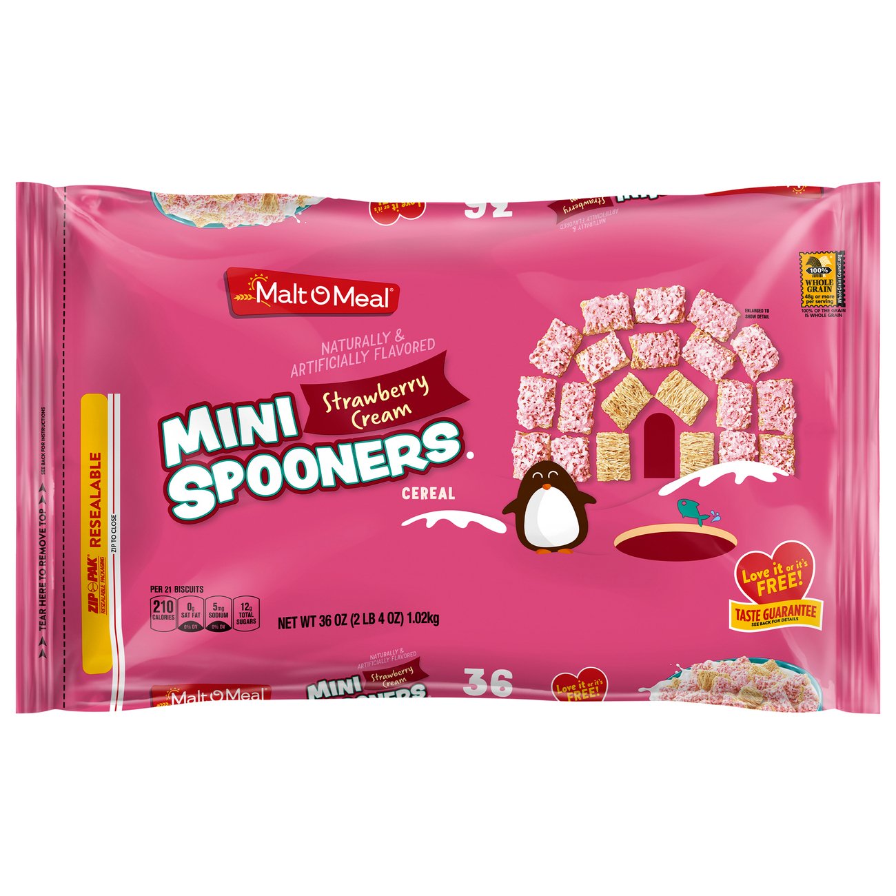 MaltOMeal Strawberry Cream Mini Spooners Cereal Bag Shop Cereal at HEB