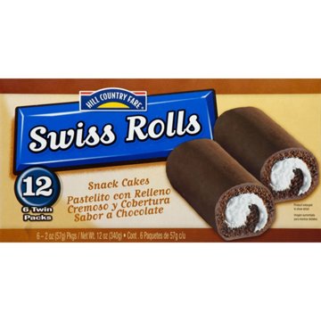 Hill Country Fare Swiss Rolls Twin Packs, 6 ct