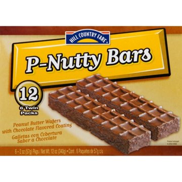 Hill Country Fare P-Nutty Bars Twin Packs, 6 ct