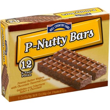 Hill Country Fare P-Nutty Bars Twin Packs, 6 ct