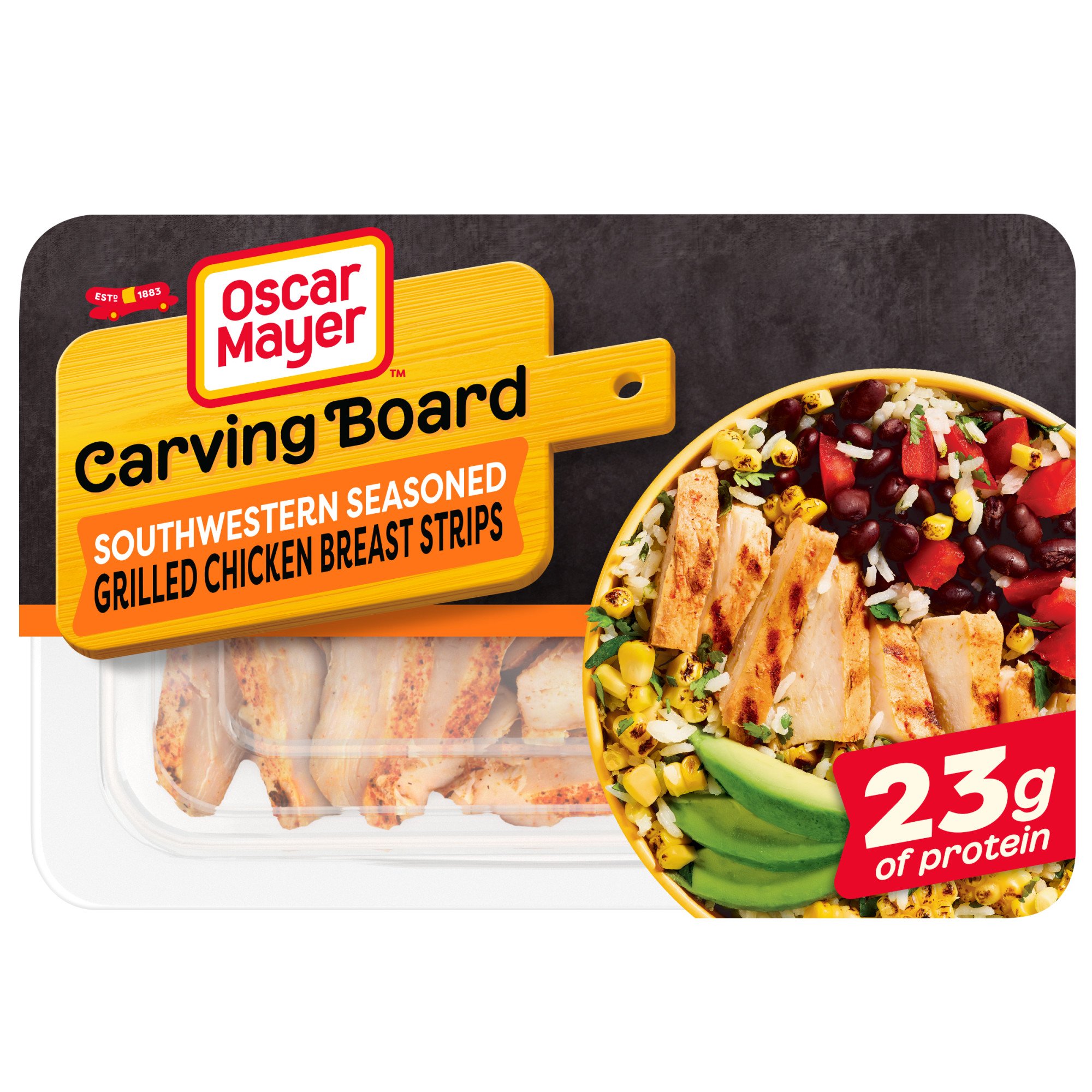 Oscar Mayer Carving Board Southwestern Seasoned Grilled Chicken Breast Strips Lunch Meat, 6 oz