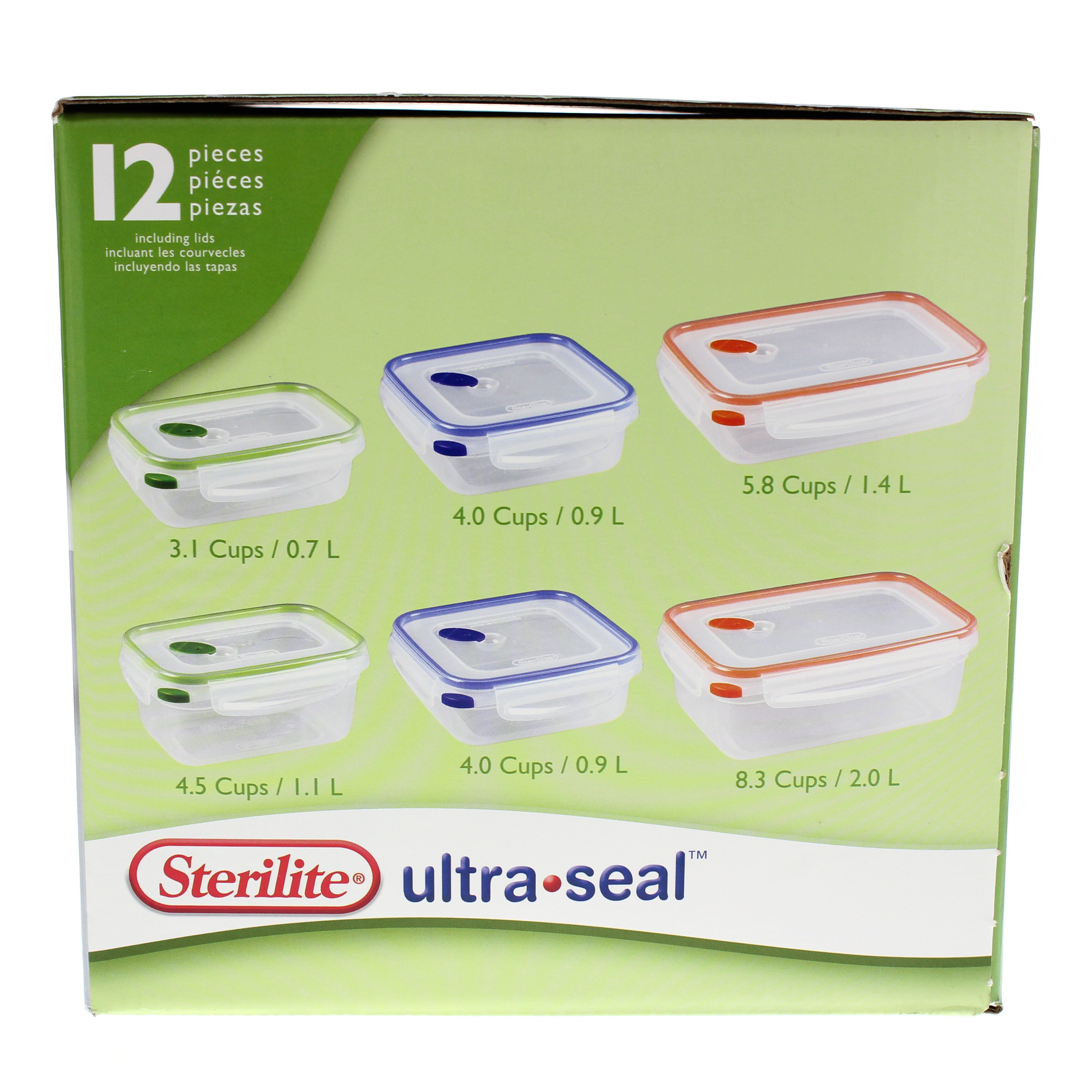 Sterilite Ultra-Seal 12 Cup Food Storage Container, Rectangular Orange, 2  Pack 781147441375