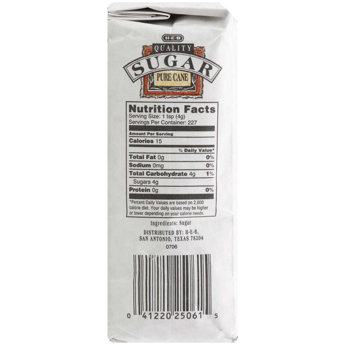 H-E-B Pure Cane Extra Fine Granulated Sugar; image 2 of 2