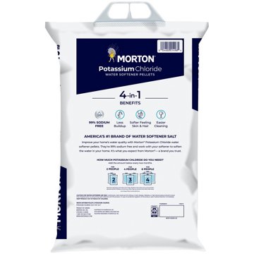 Morton Potassium Chloride Water Softener Salt Pellets, 40 lb bag