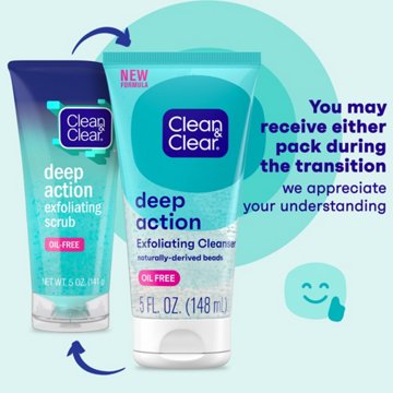 Clean & Clear Oil-Free Deep Action Exfoliating Facial Cleanser