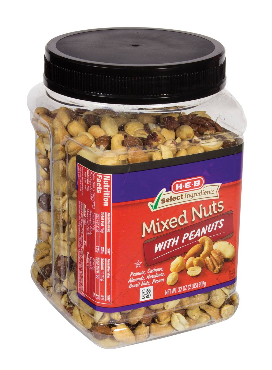 H-E-B Mixed Nuts With Peanuts; image 1 of 2