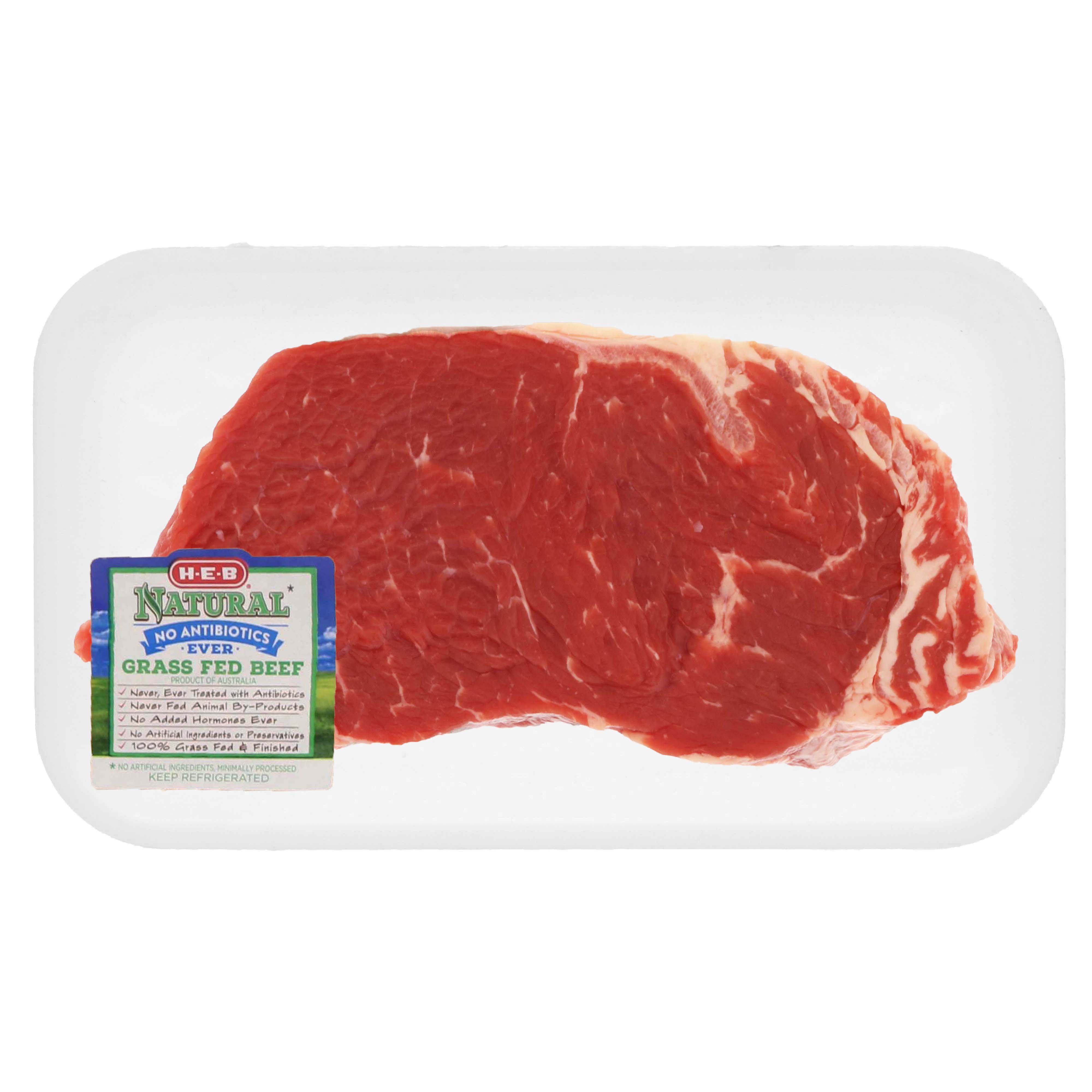 H E B Grass Fed Beef New York Strip Steak Boneless Shop Beef At H E B