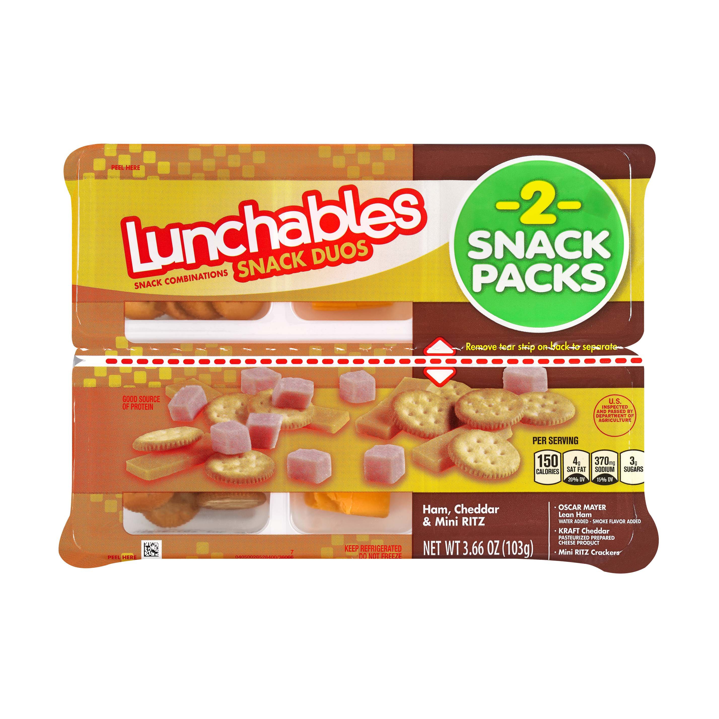 Lunchables Snack Duos Ham, Cheddar & Mini Ritz Cracker Kids Lunch Snack