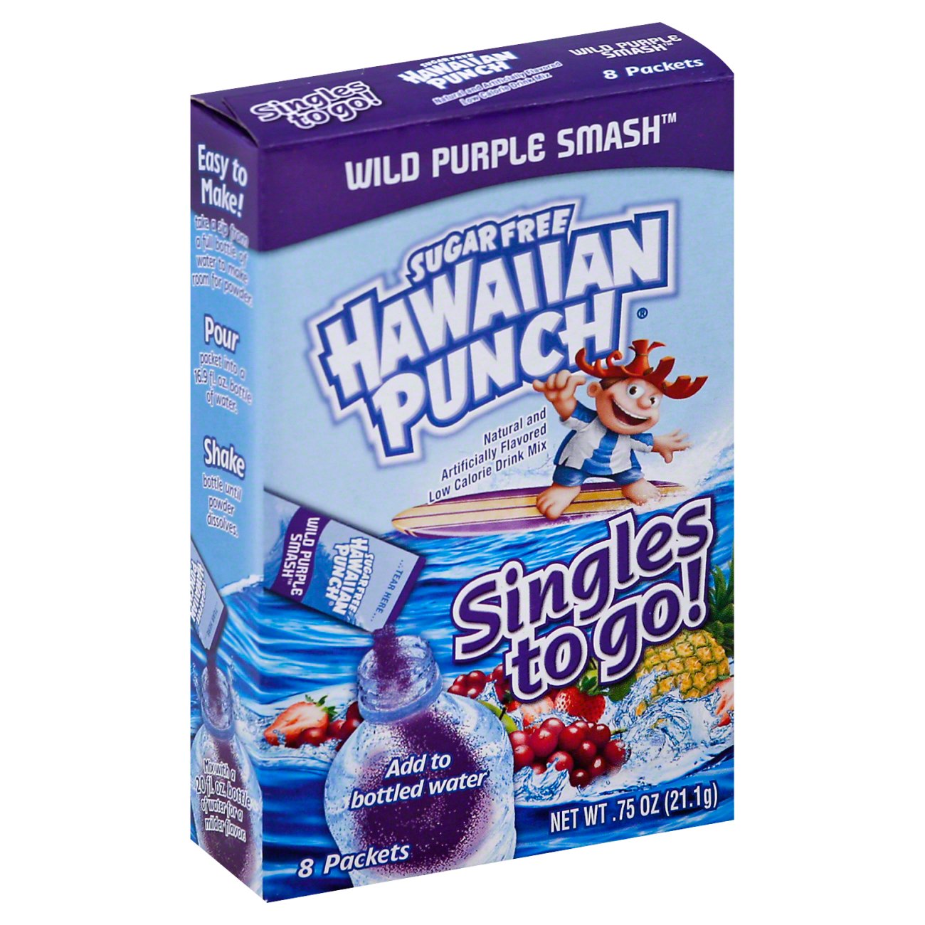 Hawaiian Punch Singles To Go Sugar Free Wild Purple Smash Drink Mix Shop Mixes And Flavor 8066