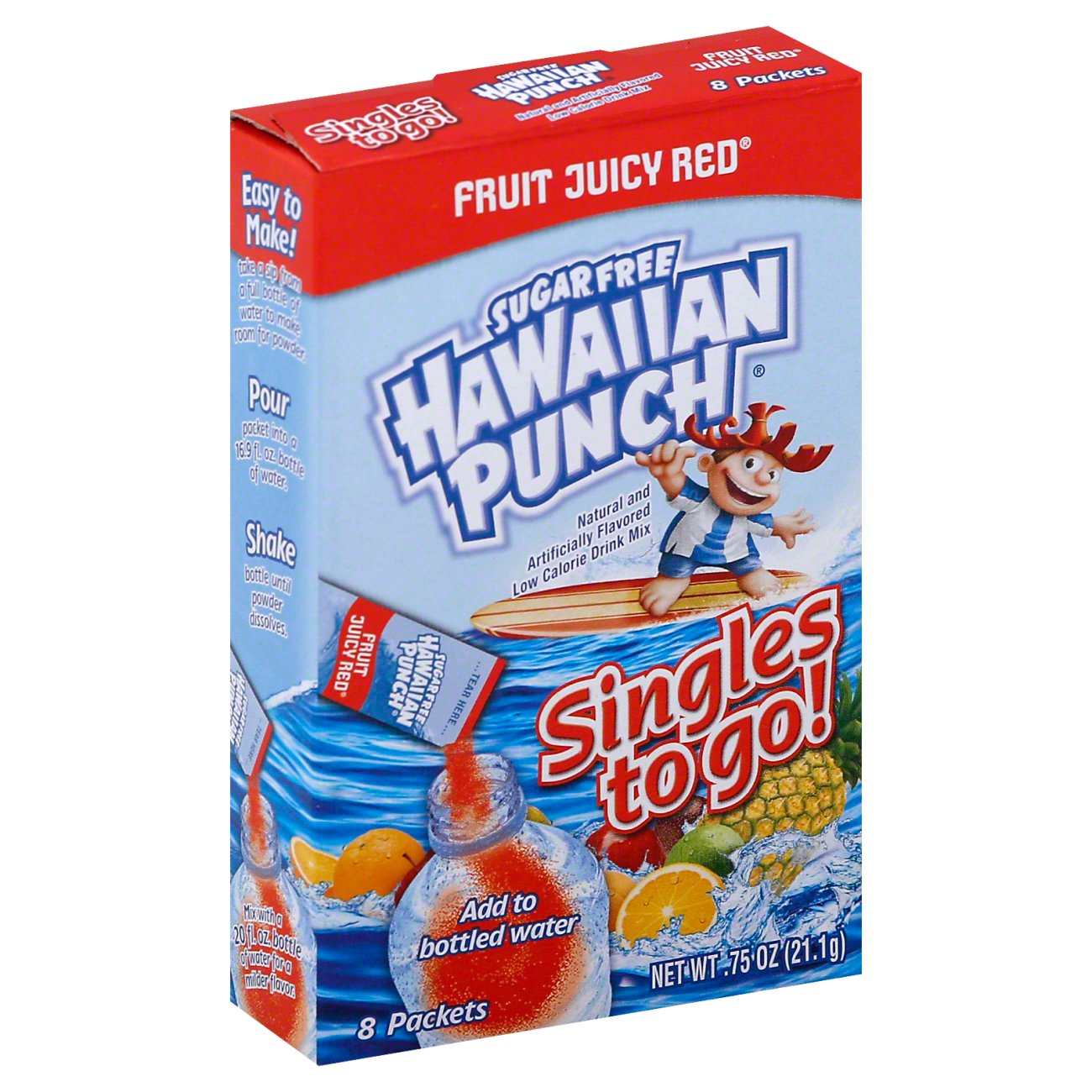 Hawaiian Punch Singles to Go! Sugar Free Juicy Red Fruit Drink Mix