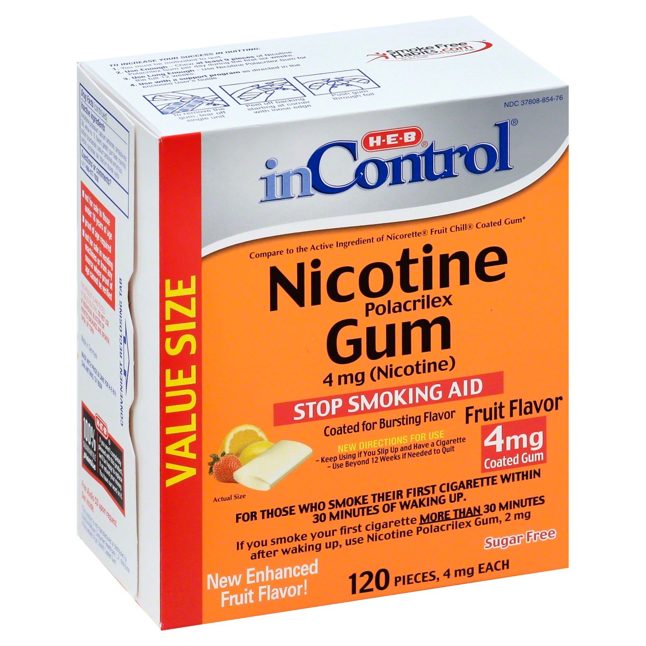 HEB InControl Fruit Wave Stop Smoking Aid Nicotine Gum 4 mg Shop