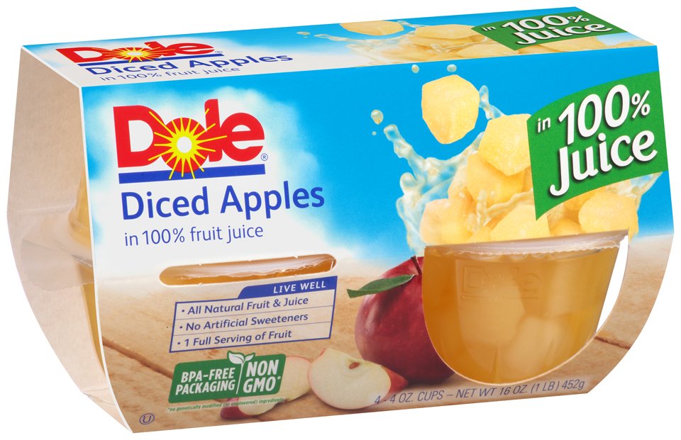 Dole Diced Apples In Light Syrup 4 CT Shop Apples at HEB