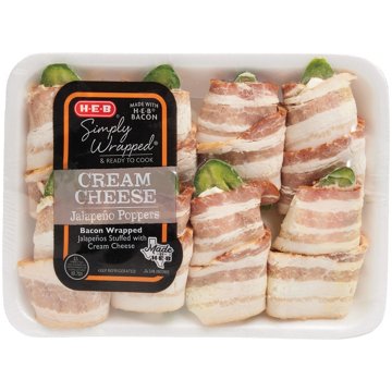 H-E-B Simply Wrapped Cream Cheese Jalapeno Poppers, Avg. 1.1 lbs