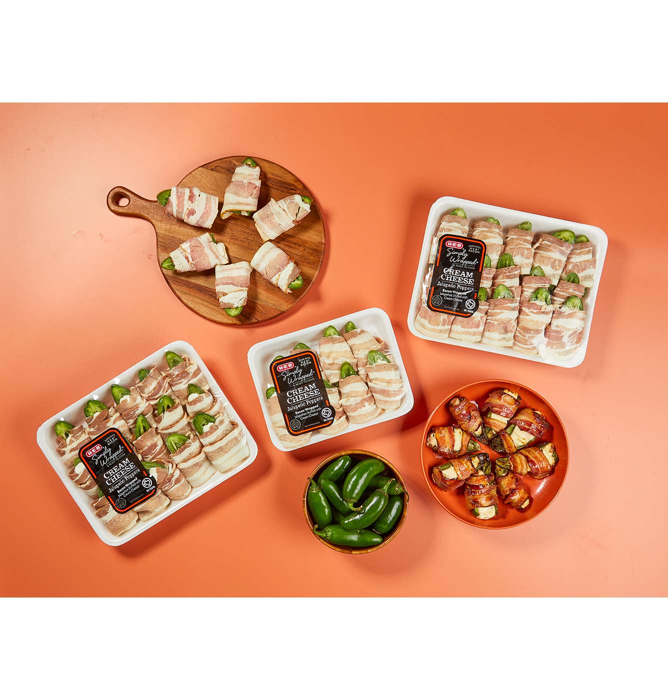 H-E-B Simply Wrapped Cream Cheese Jalapeno Poppers