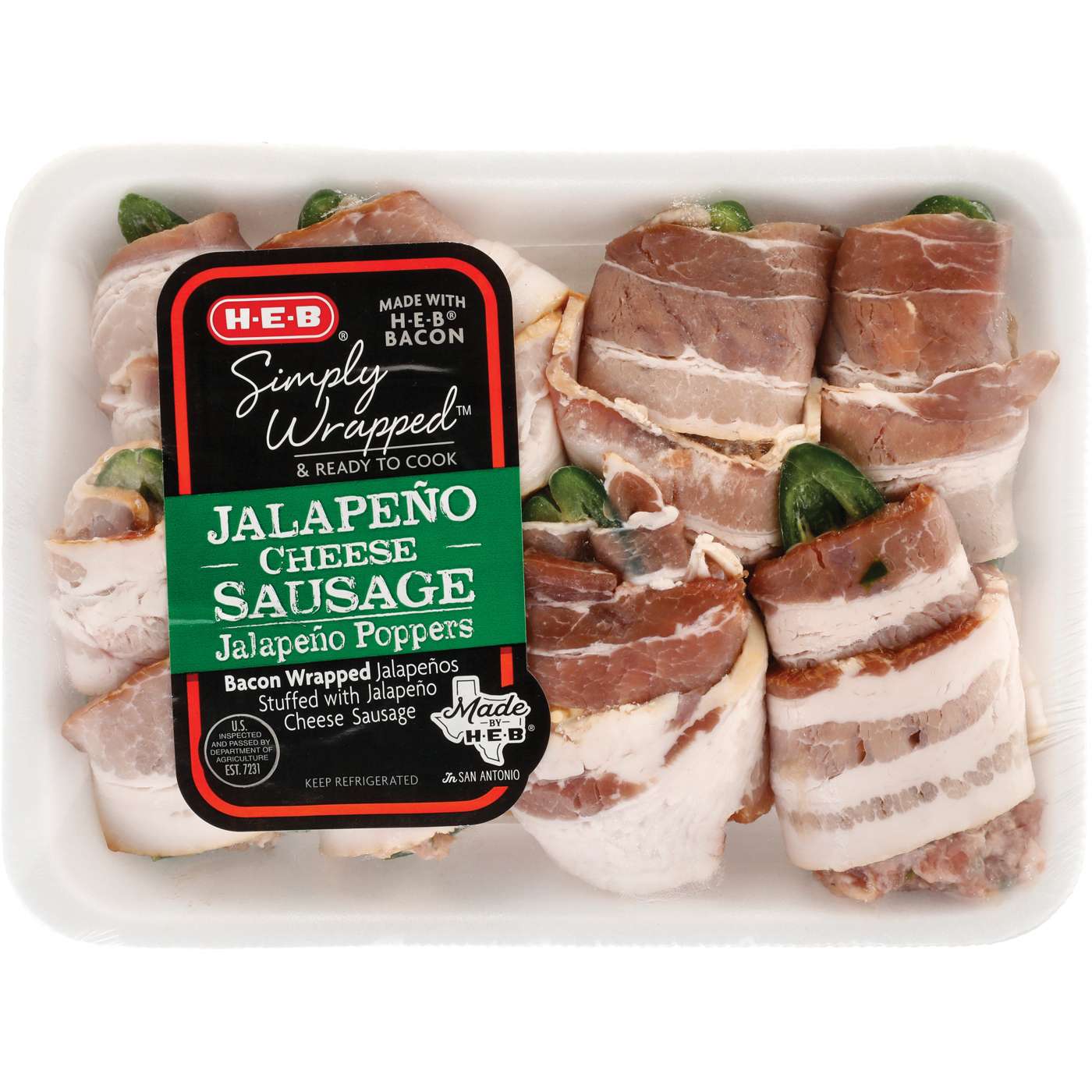 HEB Simply Wrapped Jalapeño Cheese Sausage Jalapeño Poppers Shop