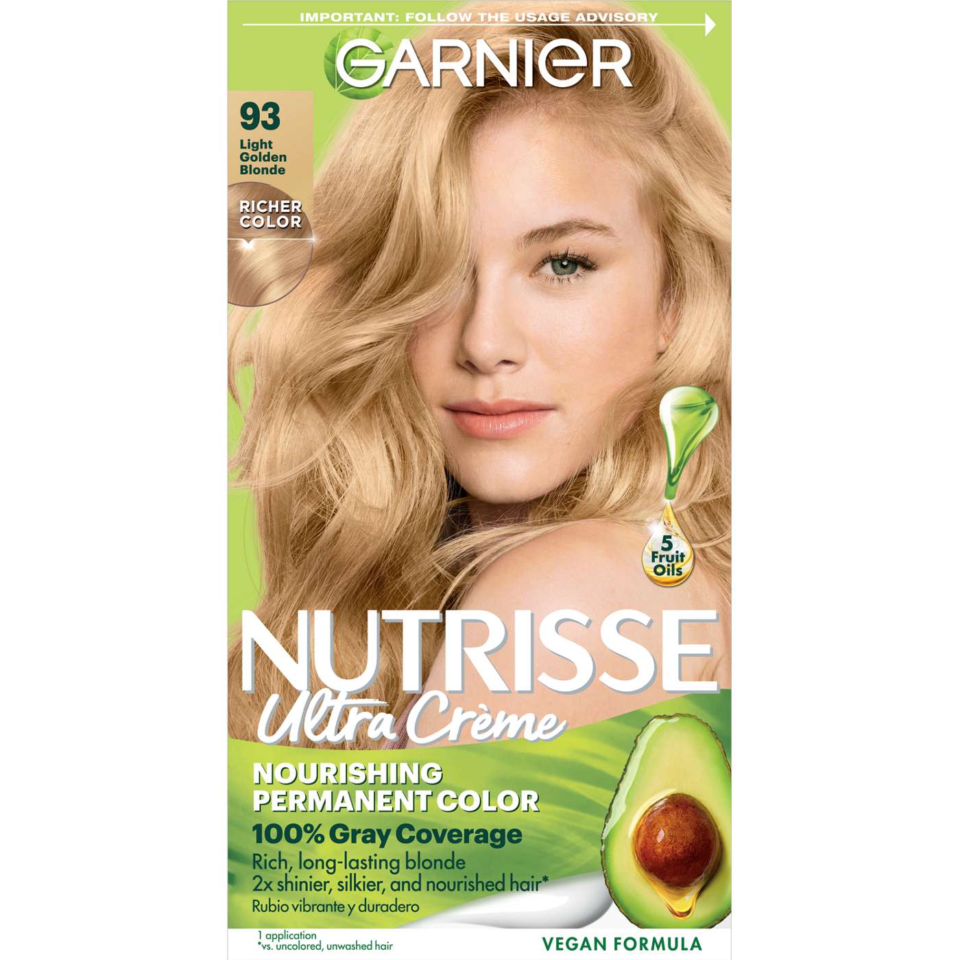 Garnier Nutrisse Nourishing Hair Color Creme - 93 Light Golden Blonde; image 1 of 3
