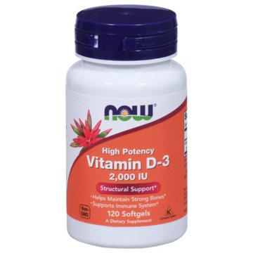 NOW Vitamin D-3 Softgels - 2000 IU, 120 ct