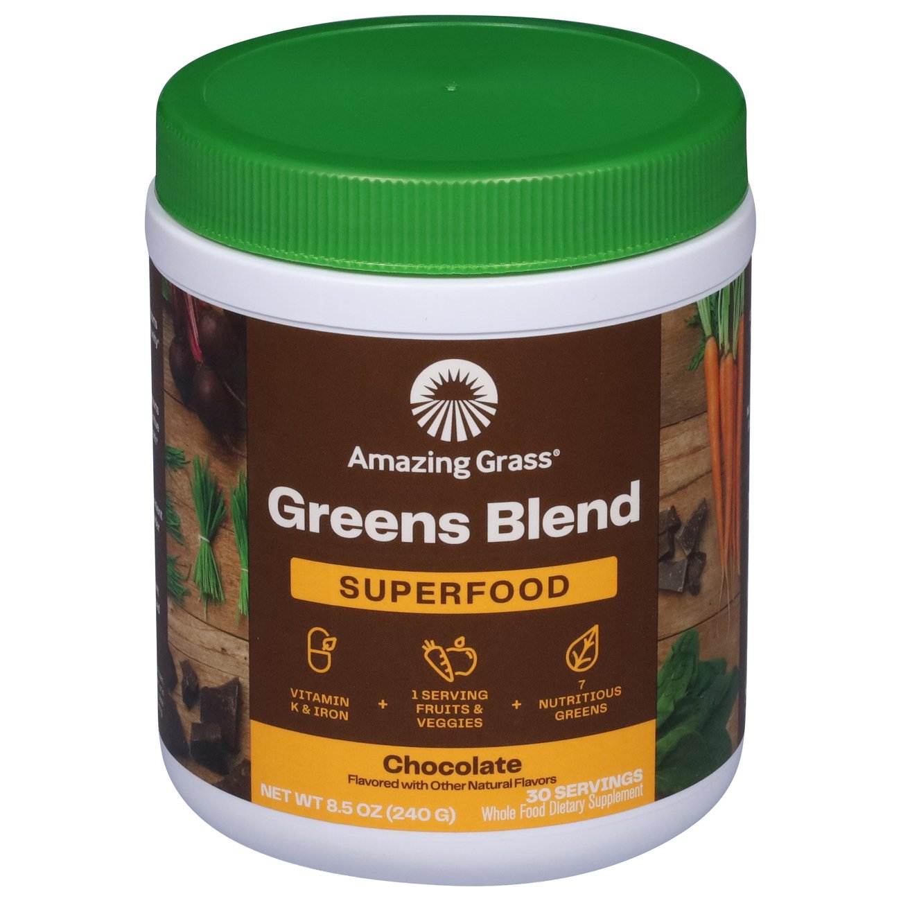 Slået lastbil vigtigste Anvendt Amazing Grass Green Super Food Chocolate Drink Powder - Shop Diet & Fitness  at H-E-B