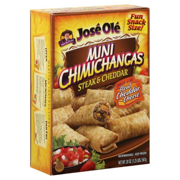 Beef and cheddar chimichangas