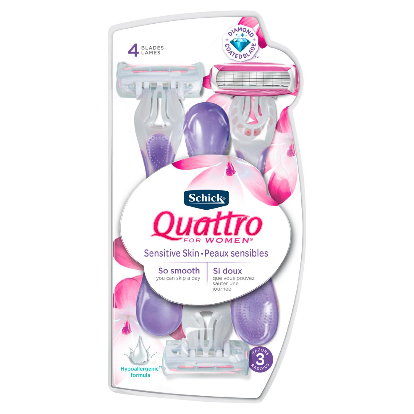 Schick Quattro For Women Sensitive Skin Disposable Razors; image 1 of 3