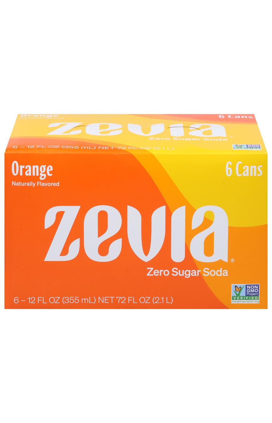 Zevia Zevia Zero Sugar Orange Soda 6 pk Cans; image 1 of 8