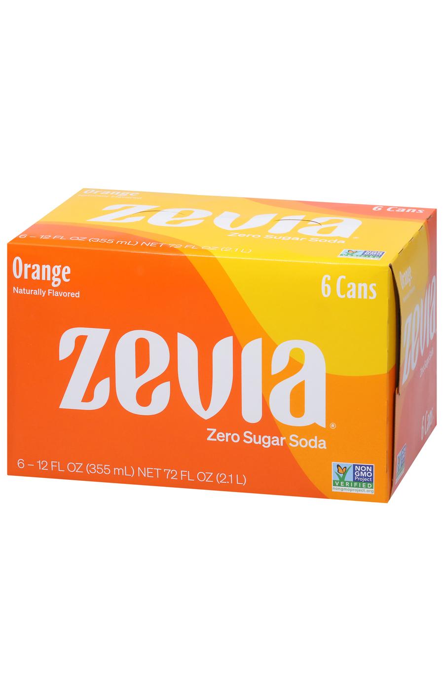 Zevia Zevia Zero Sugar Orange Soda 6 pk Cans; image 2 of 8