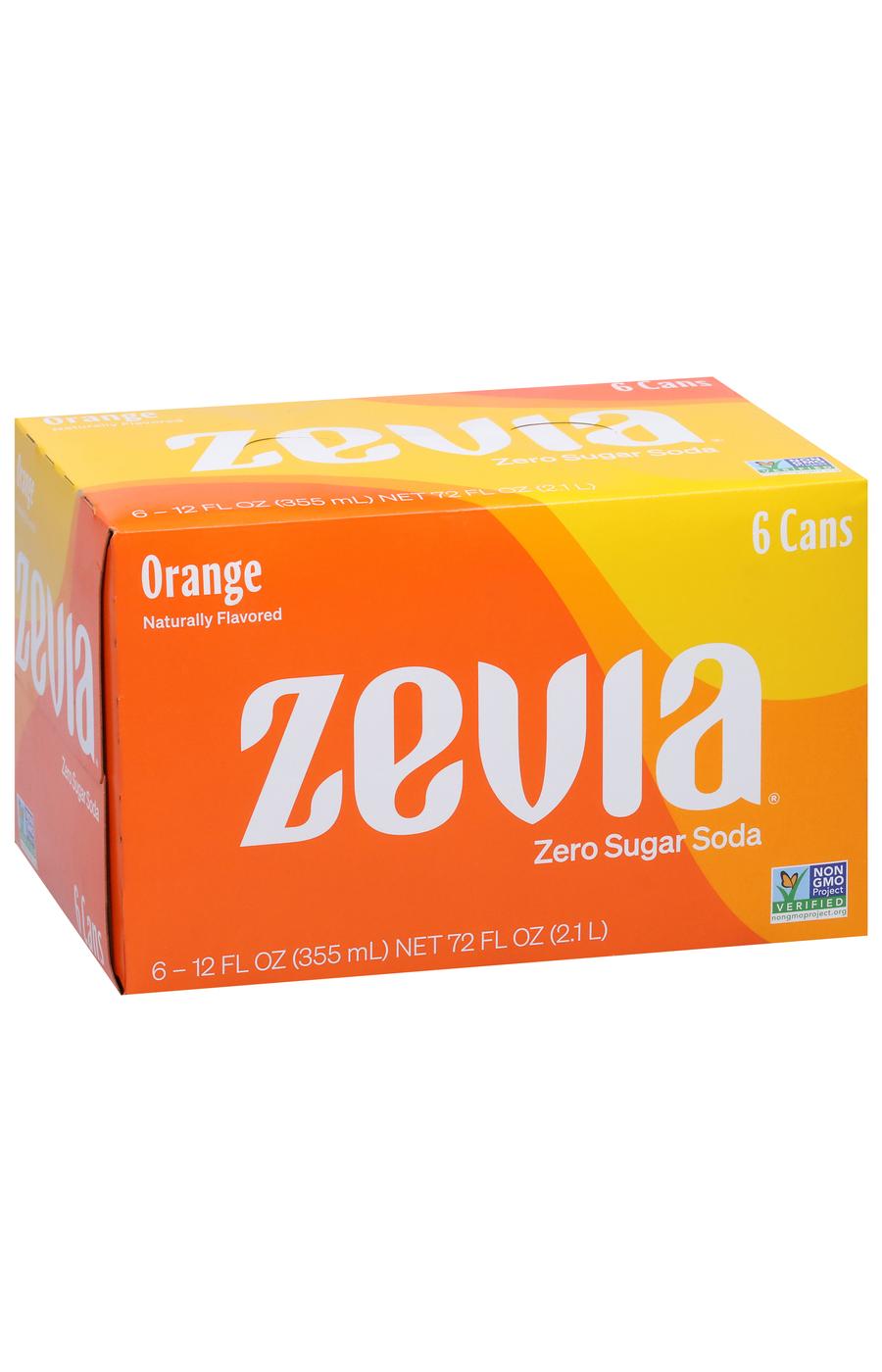 Zevia Zevia Zero Sugar Orange Soda 6 pk Cans; image 7 of 8