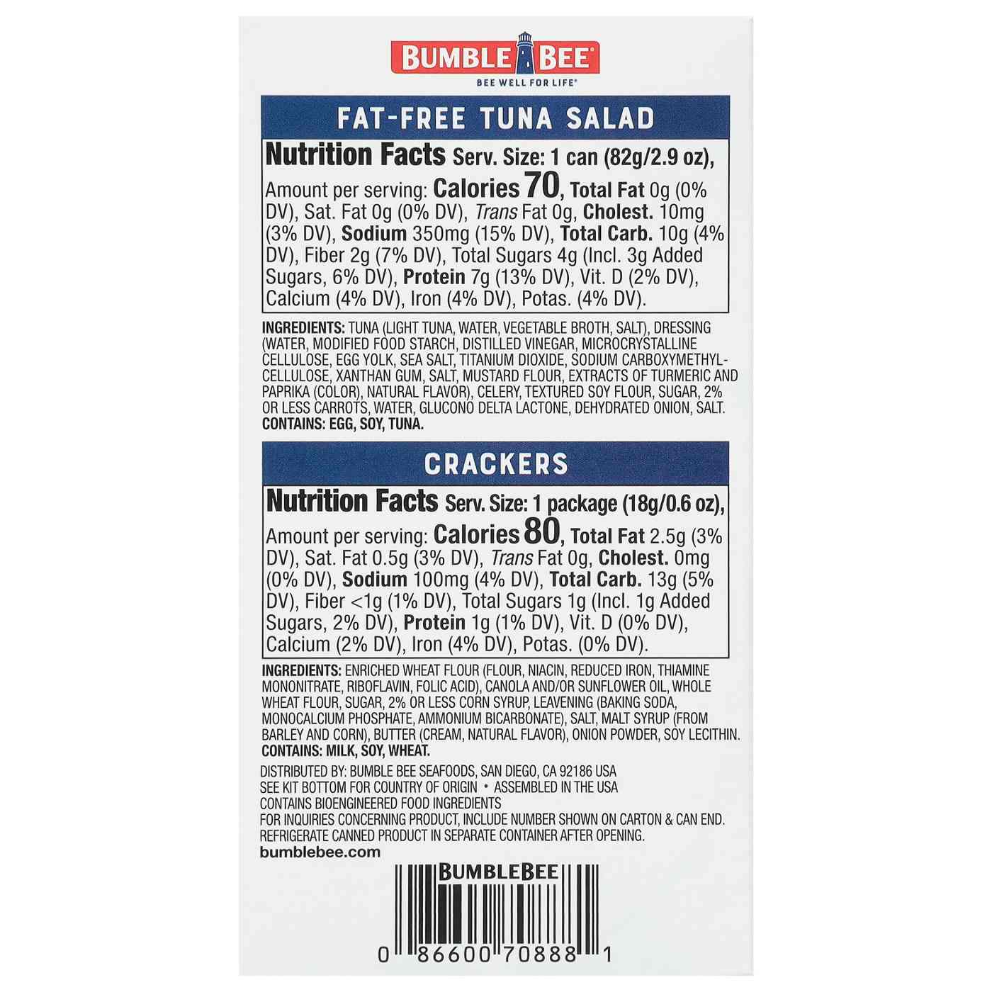 Bumble Bee Snack on the Run Fat Free Tuna Salad Kit with Wheat Crackers; image 5 of 6