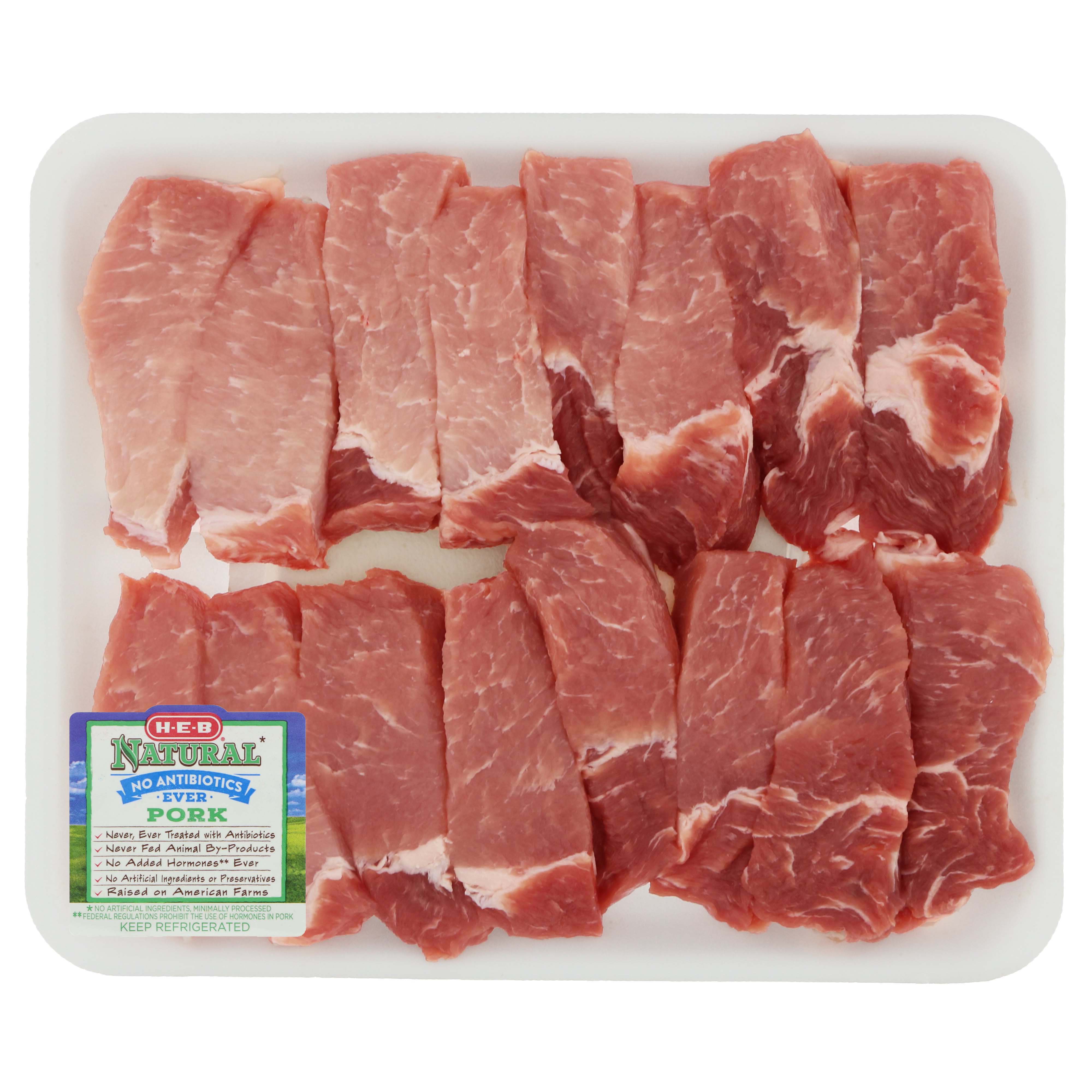 H-E-B Natural Pork Loin Cut Texas Style Ribs Boneless Value Pack - Shop ...