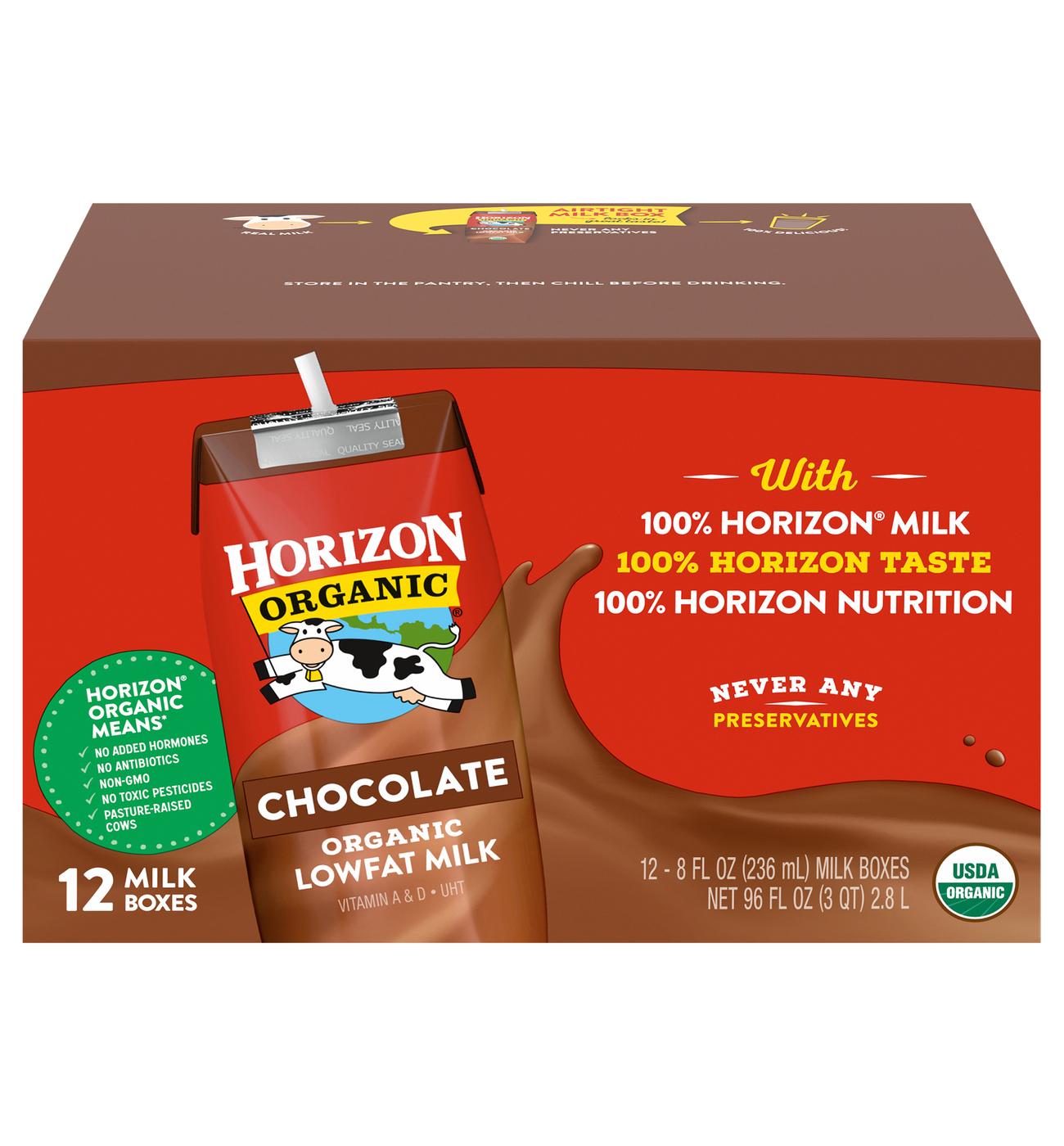 Horizon Organic 1% Lowfat Uht Chocolate Milk, 8 oz; image 1 of 3