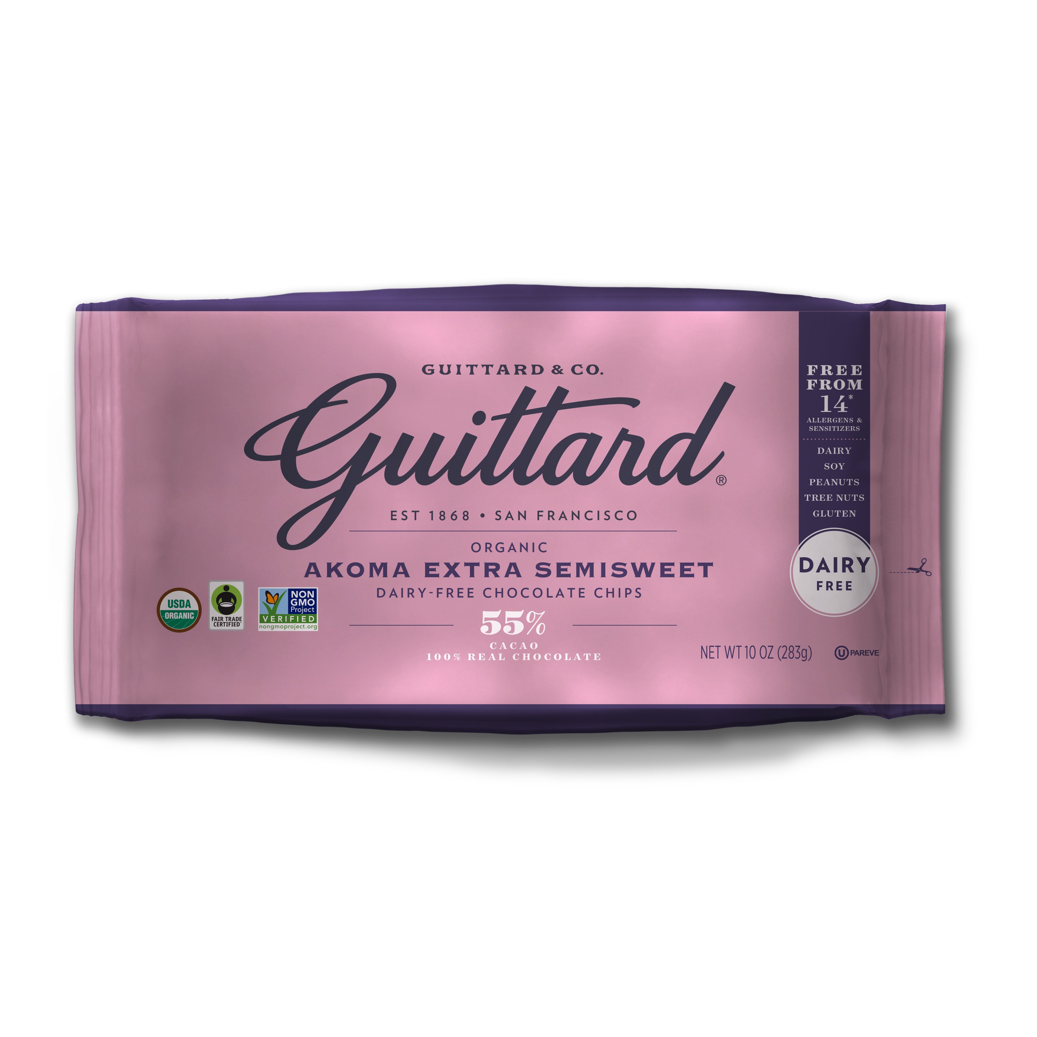 Guittard 46% Cacoa Semisweet Dairy Free Chocolate Baking Chips, 12