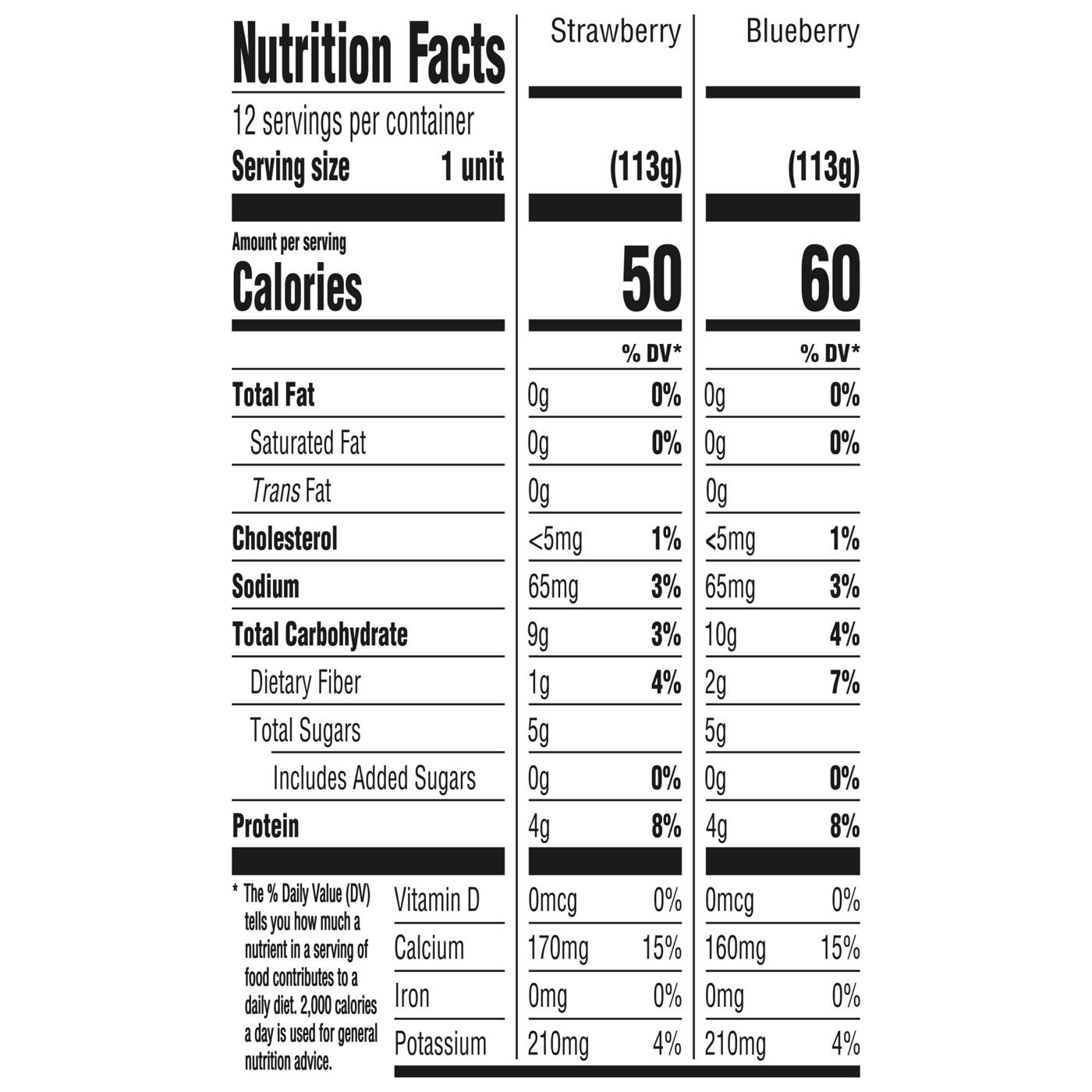 Activia Zero Added Sugar Strawberry & Blueberry Non Fat Probiotic Yogurt; image 2 of 6