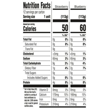 Activia Zero Added Sugar Strawberry & Blueberry Non Fat Probiotic Yogurt