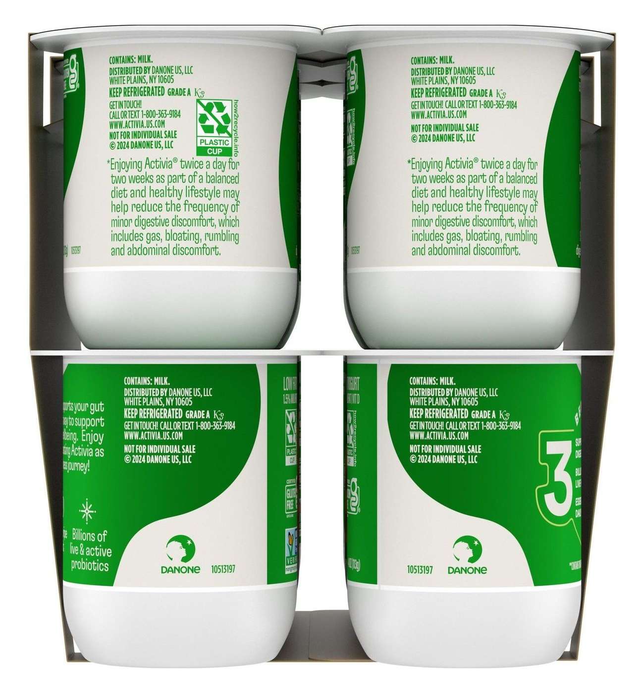 Activia Low Fat Probiotic Peach & Strawberry Yogurt ; image 2 of 10