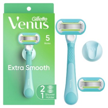 Venus Extra Smooth Women's Razor + 2 Blade Refills + Shower Holder