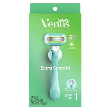 Venus Extra Smooth Women's Razor + 2 Blade Refills + Shower Holder