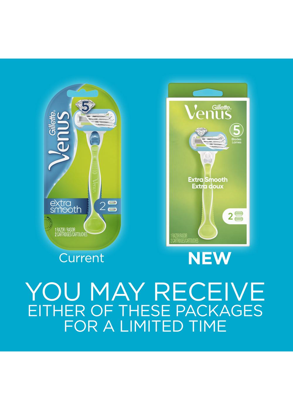 Gillette Venus Extra Smooth Green Women's Razor with 2 Refills; image 9 of 10