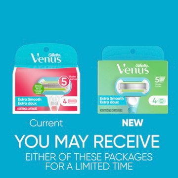 Gillette Venus Extra Smooth Women's Razor Blade Refills, 4 ct