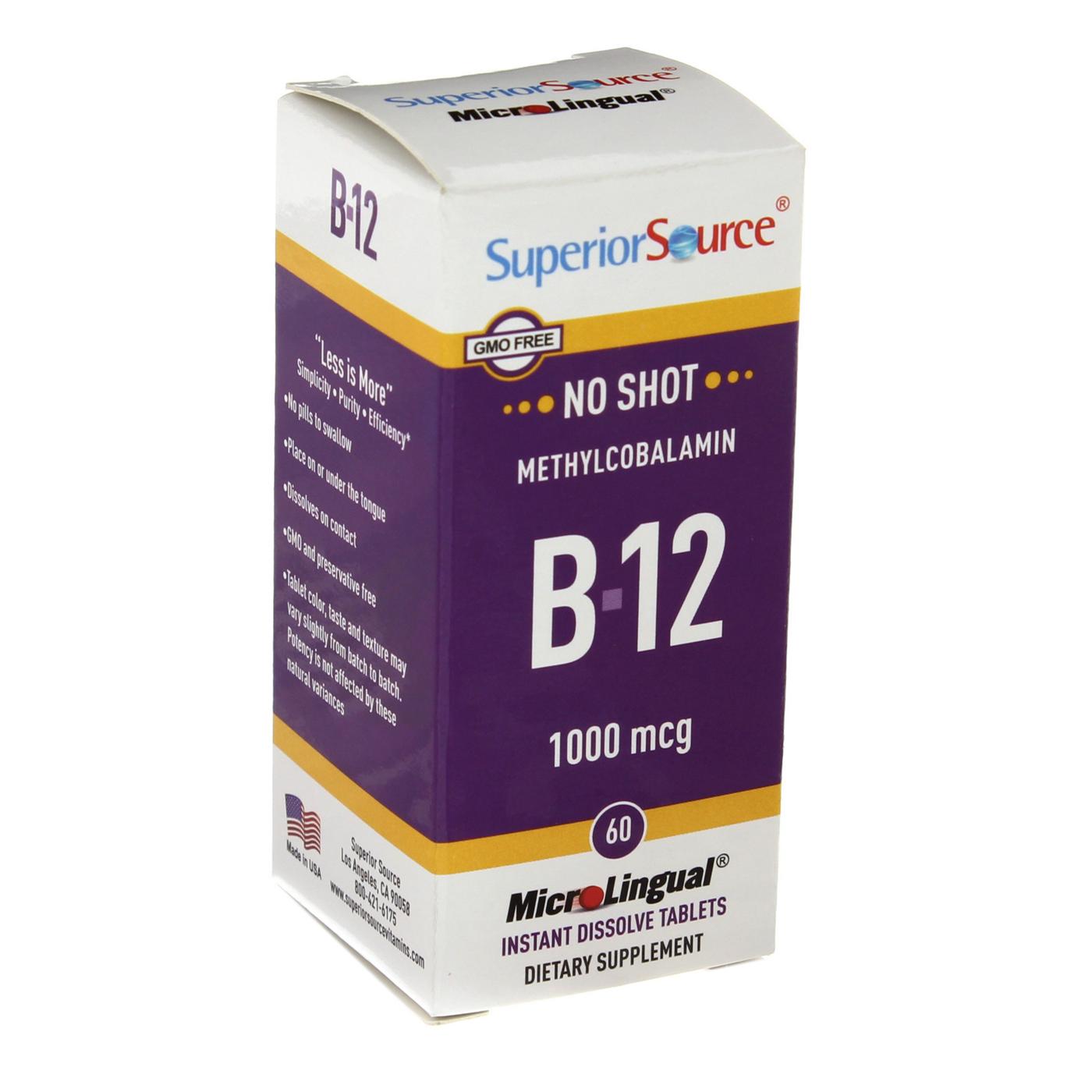 Superior Source B-12 1000 mcg Instant Dissolve Tablets; image 1 of 2