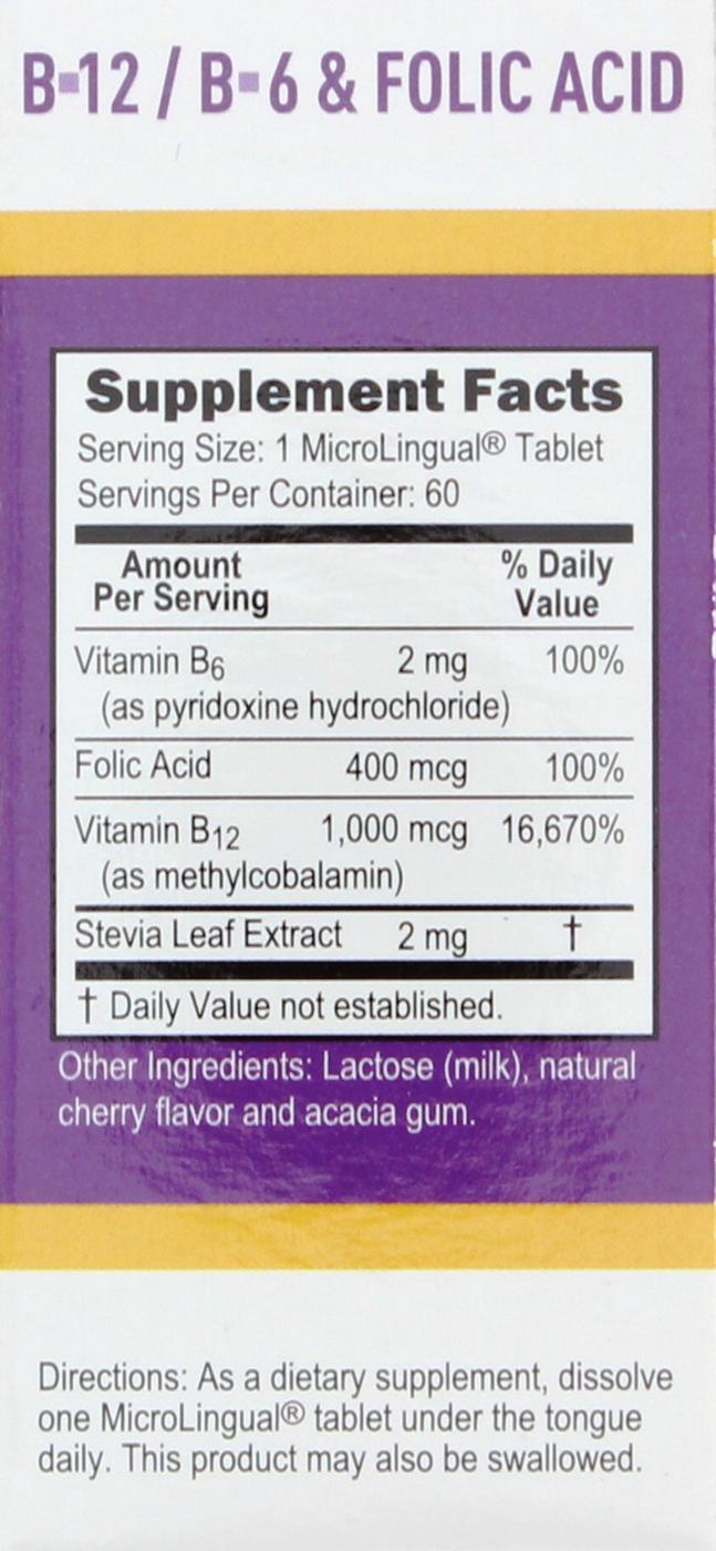 Superior Source B-12 1000 mcg B-6 & Folic Acid 400 mcg Instant Dissolve Tablets; image 2 of 2