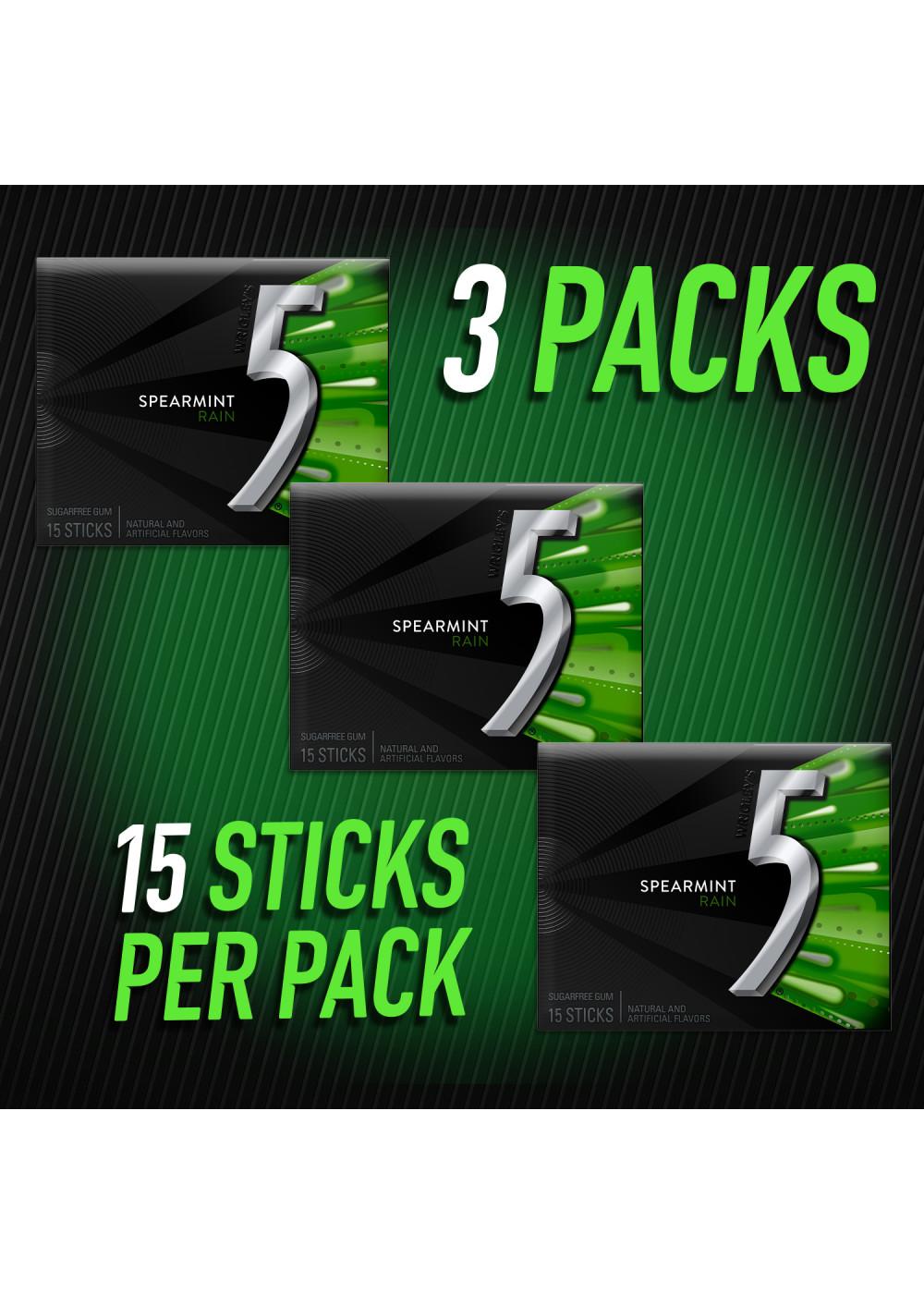 5 Spearmint Rain Sugar Free Chewing Gum; image 2 of 10