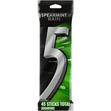5 Spearmint Rain Sugar Free Chewing Gum, 3 pk