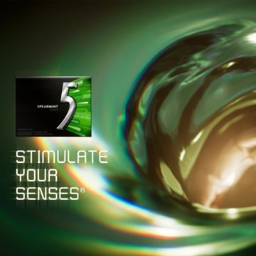 5 Spearmint Rain Sugar Free Chewing Gum, 3 pk