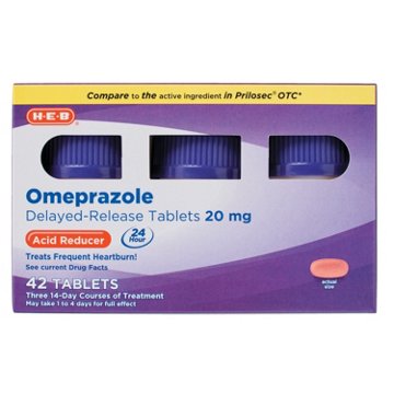 H-E-B Omeprazole Delayed Release Acid Reducer 20 mg Tablets
