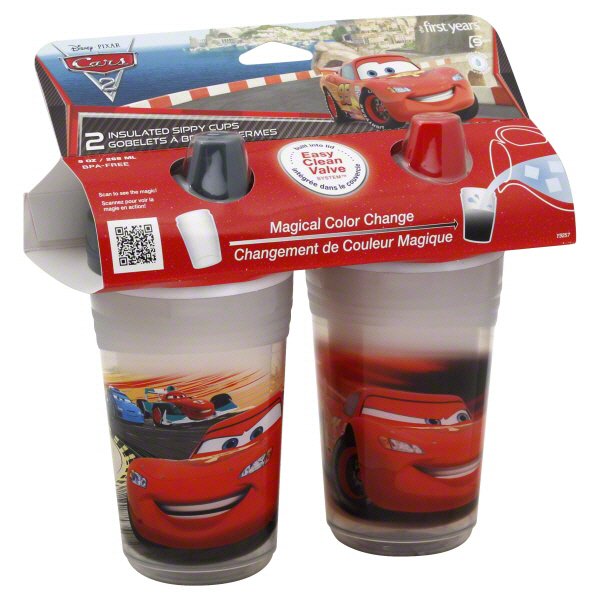 First Years Take & Toss Disney Pixar Cars 2 Insulated Sippy Cups 9 oz