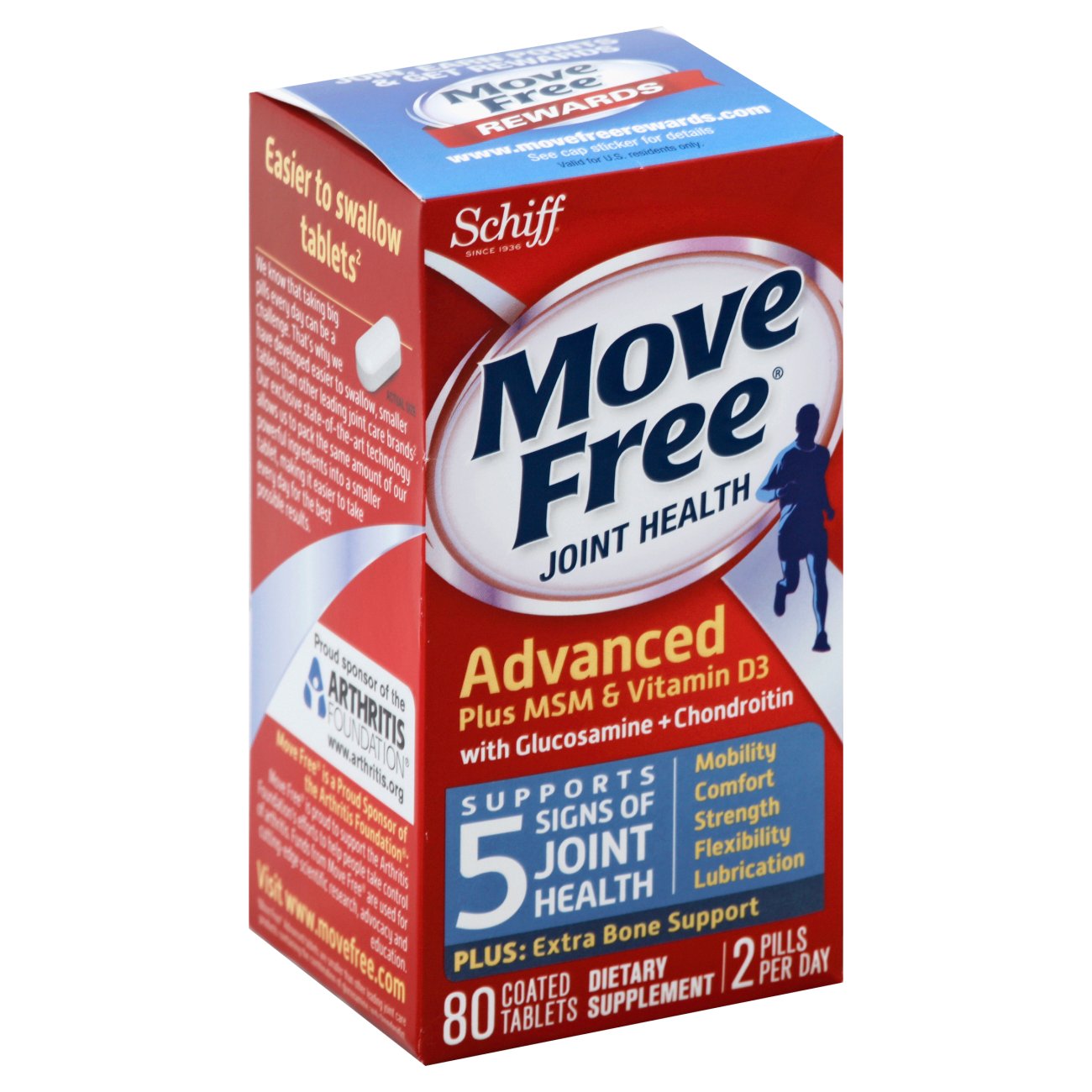 Schiff Move Free Advanced Joint Health with Glucosamine & Chondroitin  Tablets, 80 Ct 